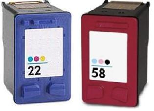 Remanufactured HP 58 Photo and HP 22 Colour Ink Cartridges 